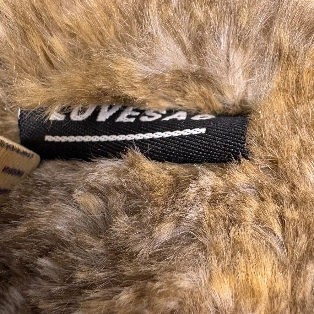 Lovesac‎ Sodasac Brown Faux Fur Cup Holder Snap In Sectional Accessory